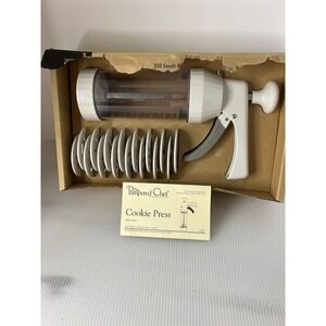 The Pampered‎ Chef 1525 Cookie Press with 16 Discs - White